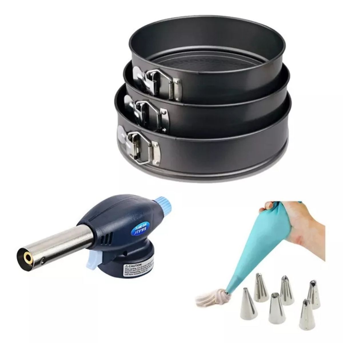 GENERICO - Molde Reposteria + Soplete 1300 °c + Manga Pastelera