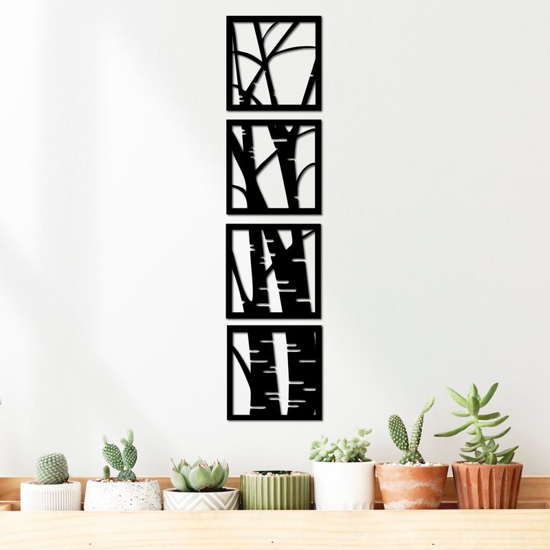 ELAB PROPIA - Set 4 Cuadros Tronco de Árbol 21x21cm c.u. - Madera Fun Republic