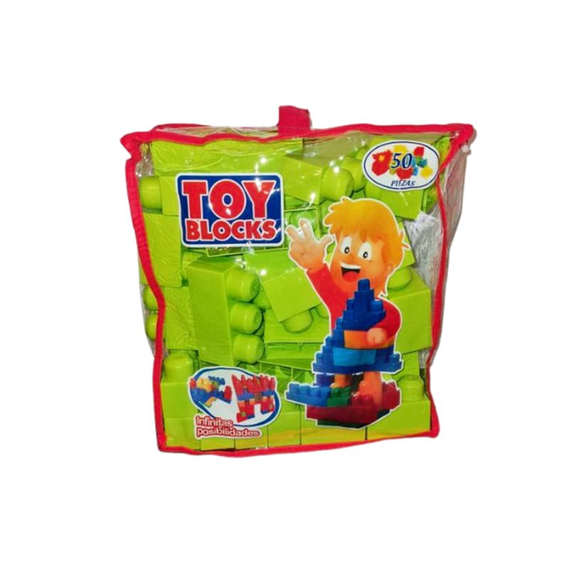 GENERICO - Bloques Entretenidos Fabricación Chilena 50 Piezas - Verde claro