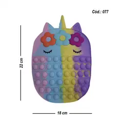 GENERICO - Bolso De Pop It Juguetes Antiestres Infantil 22x18cm - Violeta oscuro