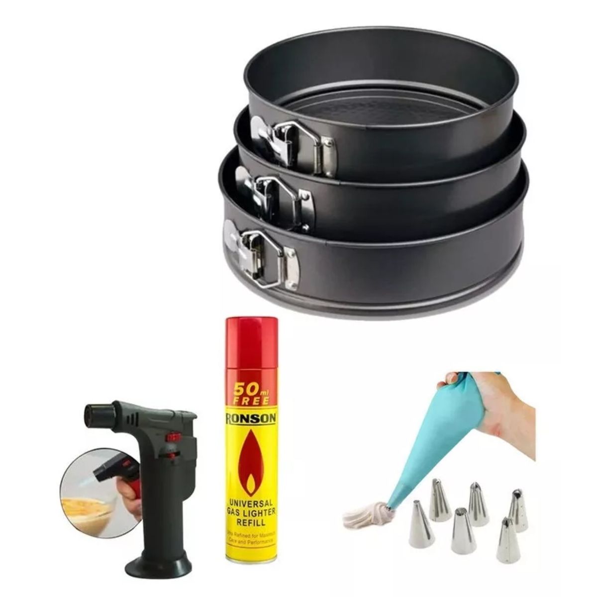 GENERICO - molde reposteria + soplete gas + manga pasteleria