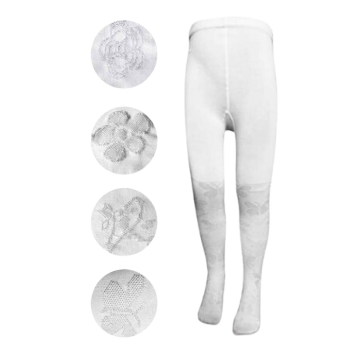 UTILISIMO - Pack 5 Pantys Blanca Con Costura Niña Ballerina
