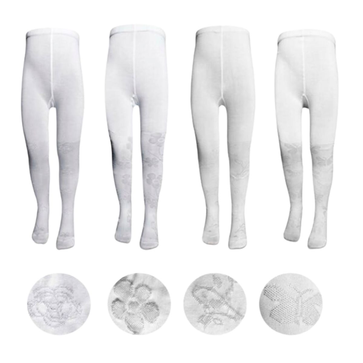 UTILISIMO - Pack 5 Pantys Blanca Con Costura Niña Ballerina