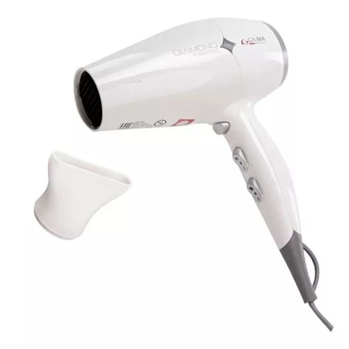GAMA - Secador De Pelo Gama Italy Diamond Ceramic Blanco 3D