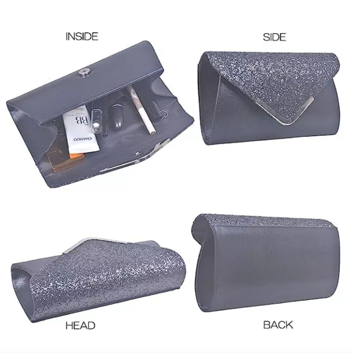 GENERICO - Bolso Fiesta Noche Clutch Dama Cartera Cocktail Dorada