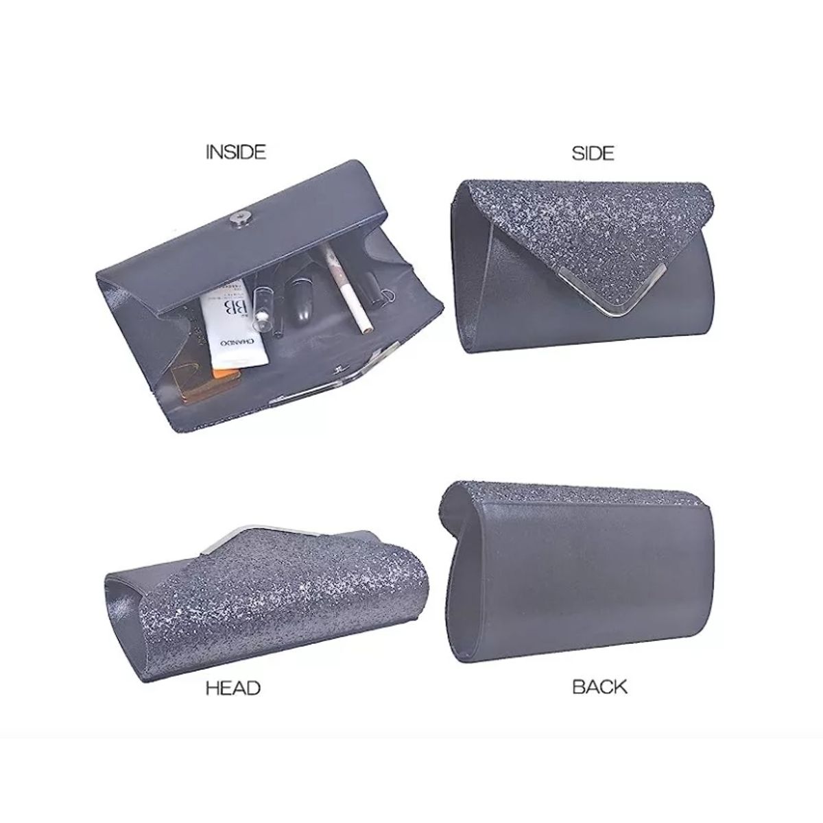 GENERICO - Bolso Fiesta Noche Clutch Dama Cartera Cocktail Dorada