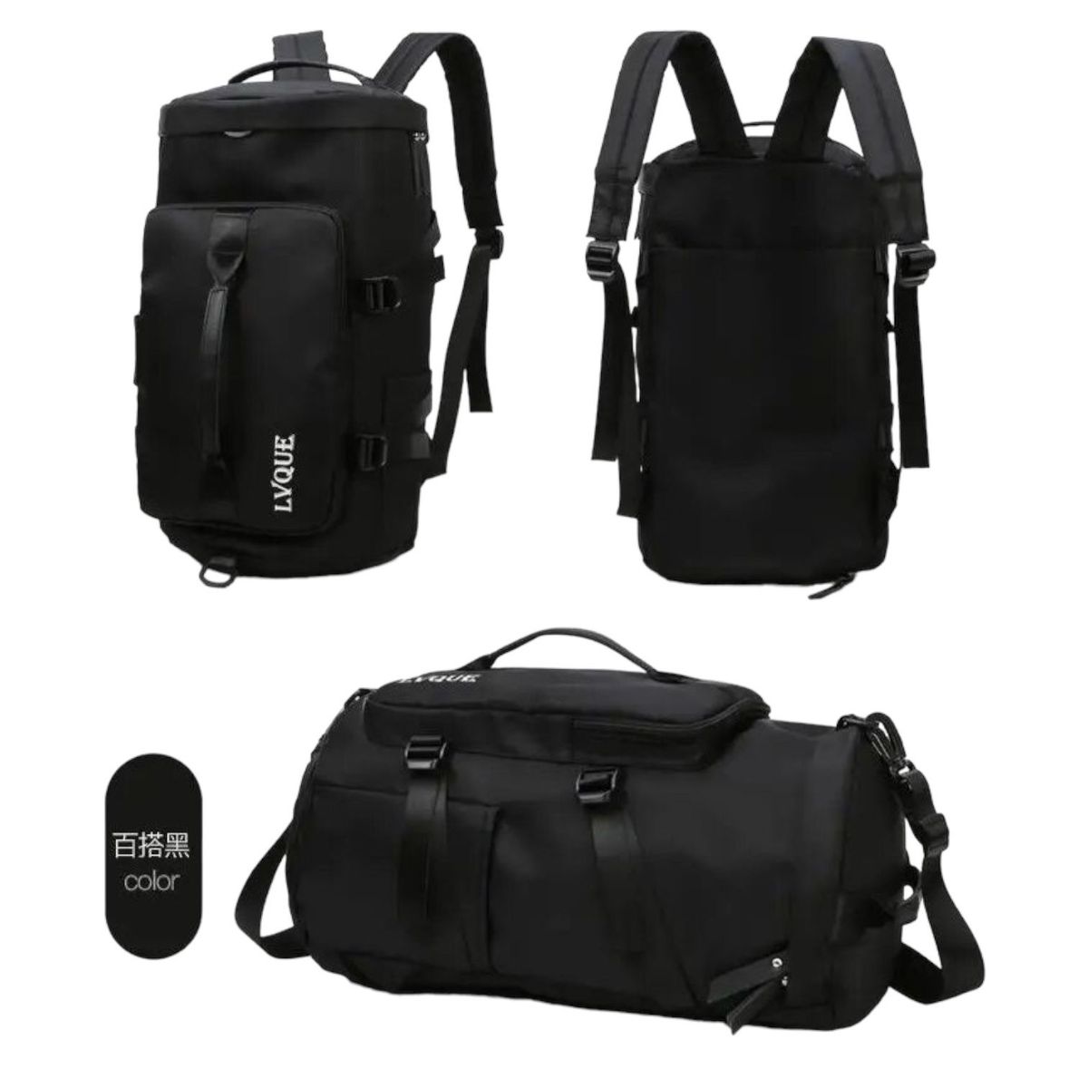GENERICO - Mochila Bolso De Viaje Cabina De Avión Negro 10kg