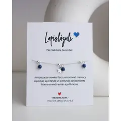 GENERICO - Pulsera de plata 925 con piedra natural Lapislazuli