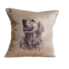 REINVENTARTE - Funda de cojín Golden Retriever Beige - No incluye relleno
