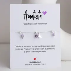 GENERICO - Pulsera de plata 925 con piedra natural Amatista