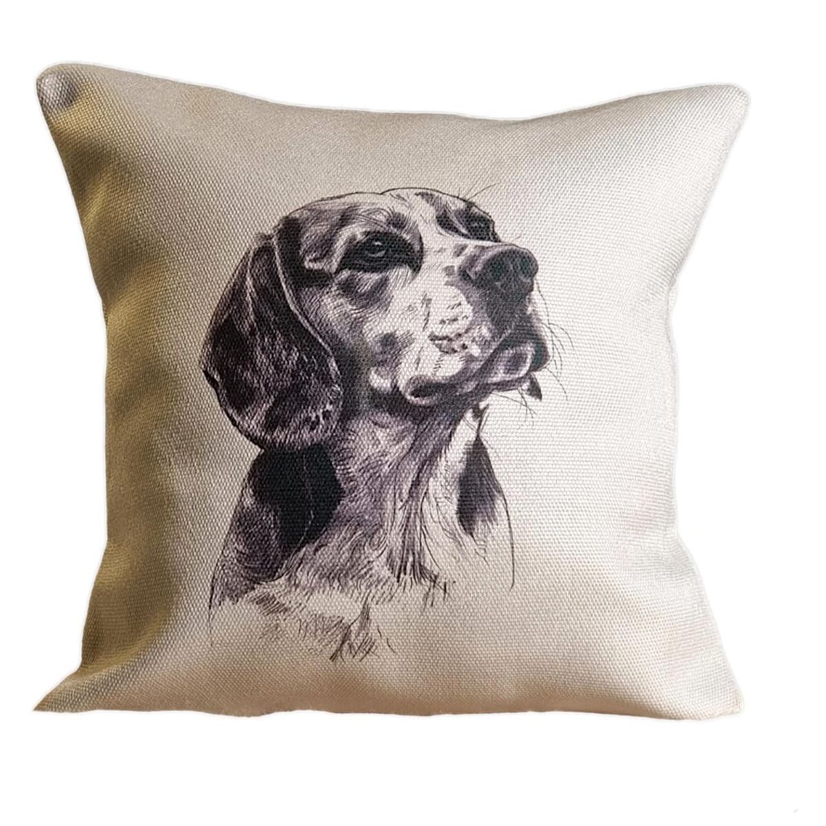REINVENTARTE - Funda de cojín Beagle Beige - No incluye relleno
