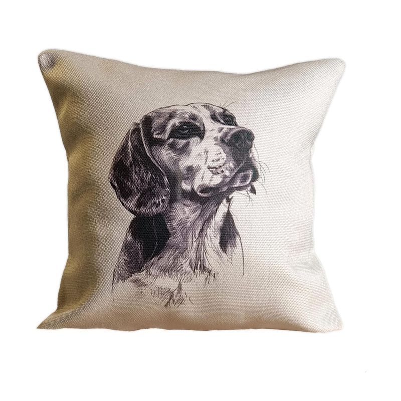 REINVENTARTE - Funda de cojín Beagle Beige - No incluye relleno