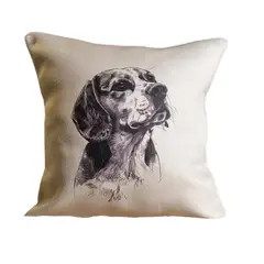 REINVENTARTE - Funda de cojín Beagle Beige - No incluye relleno
