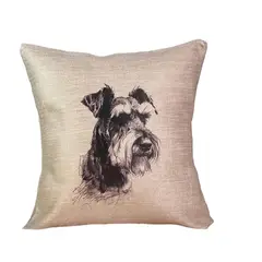 REINVENTARTE - Funda de cojín Schnauzer Beige - No incluye relleno