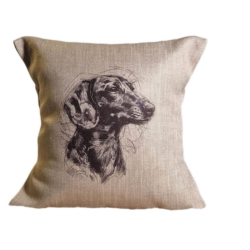 REINVENTARTE - Funda de cojín Dachshund Beige - No incluye relleno