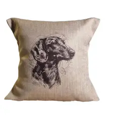 REINVENTARTE - Funda de cojín Dachshund Beige - No incluye relleno