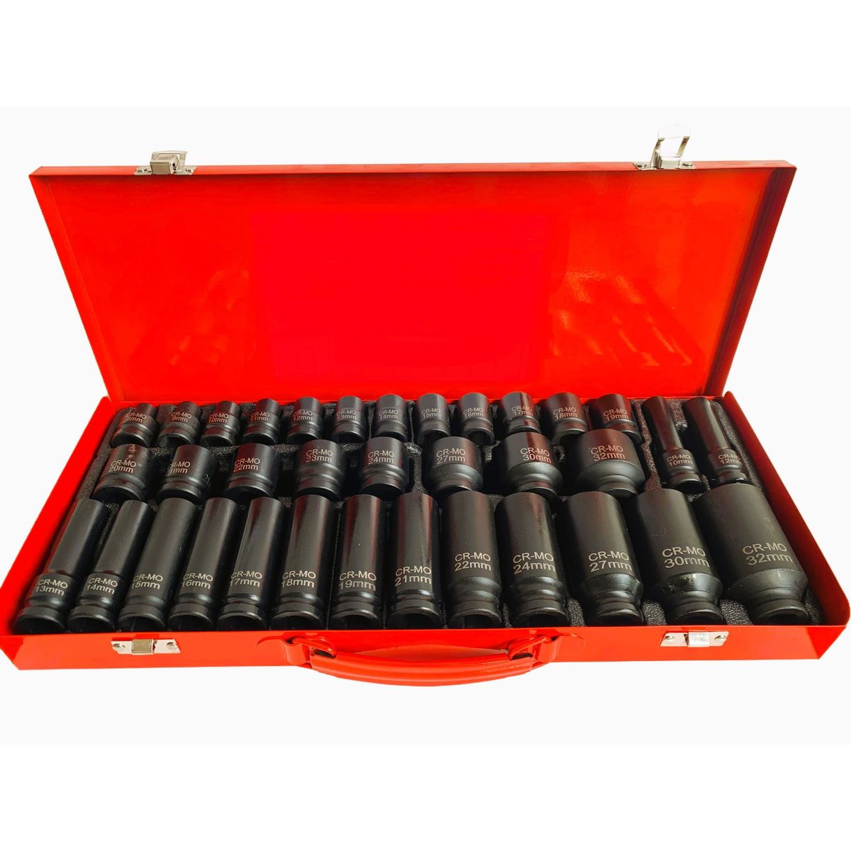 GENERICO - Set Dados de Impacto cuadrante 1/2" 35 pieza Cromo Molibdeno.