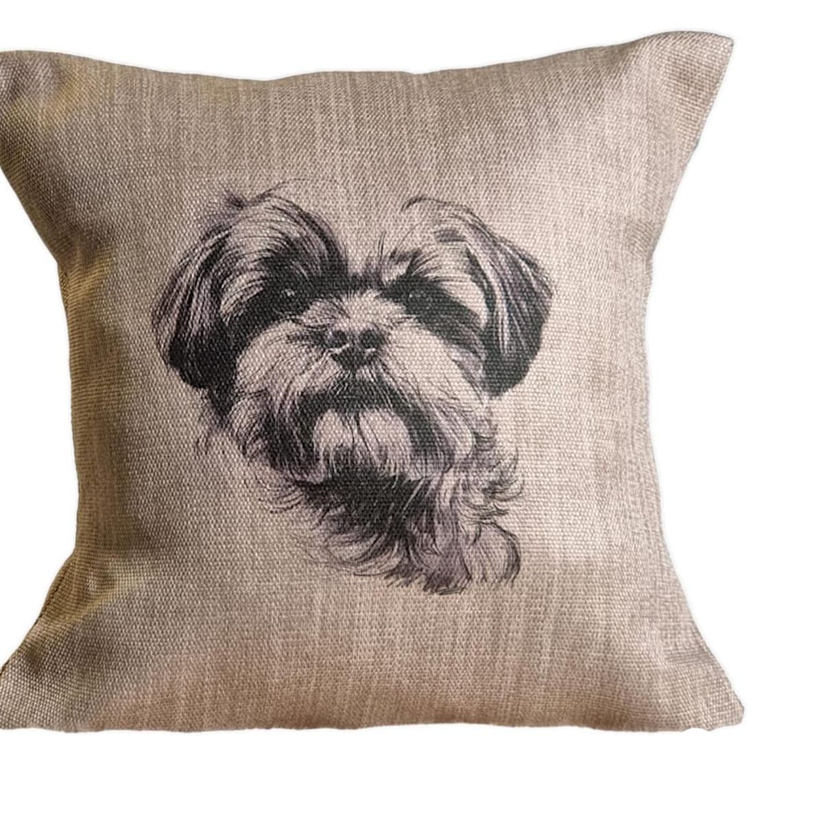 REINVENTARTE - Funda de cojín Shih Tzu Beige - No incluye relleno