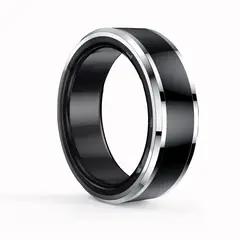 LIGE - Anillo inteligente con pulsómetro y oxímetro Negro - Talla 7
