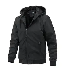 BLWOENS - Chaqueta grande con gorro para hombres -Negro