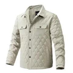 BLWOENS - Chaqueta con cuello corto para hombres -Beige