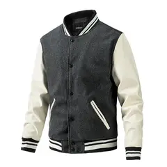 BLWOENS - Chaqueta con botones para hombres -Gris