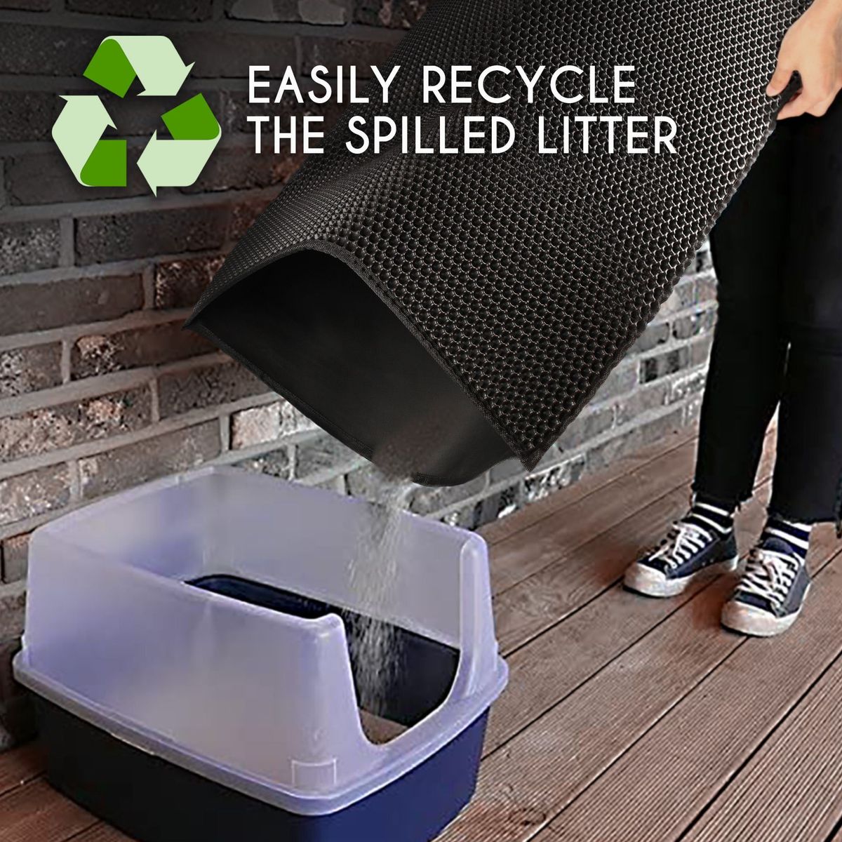 KUANGYE - Alfombra Salida Arenero Gato Baño atrapa Arena Grande.