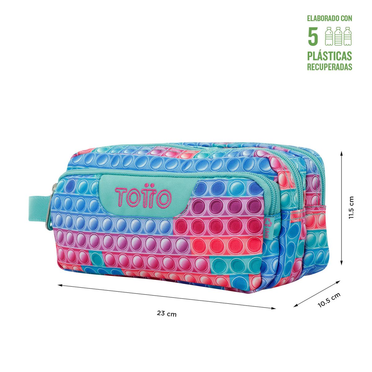 TOTTO - Estuche Escolar Agapec RPET Rosado Pupit