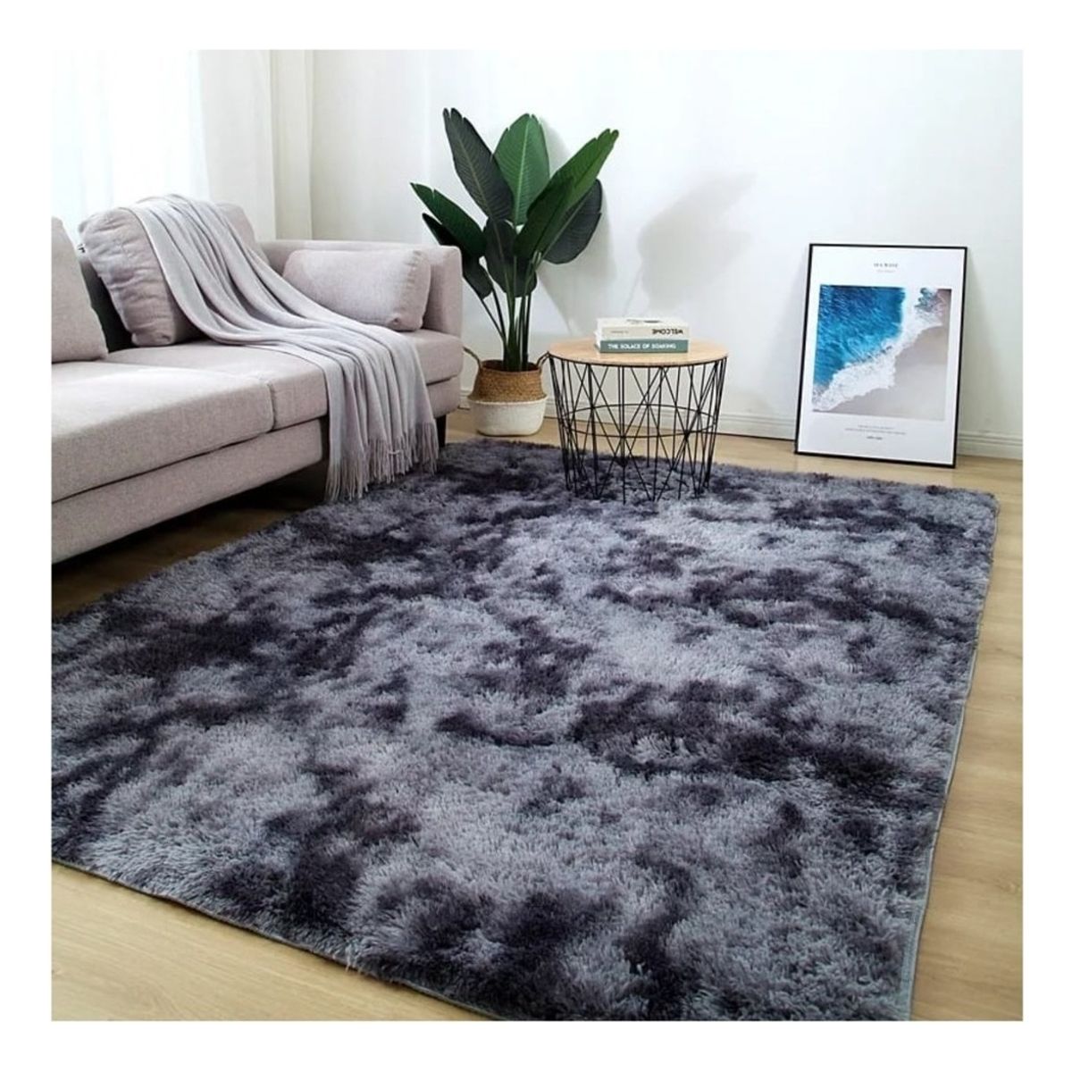U BUY - Alfombras Peludas Grandes 300x200 Para Living Gris
