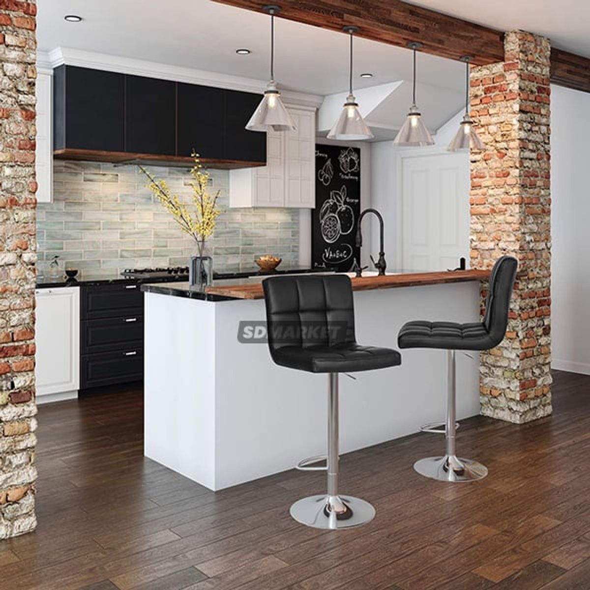 SDFIT - Sillas de Bar Pack 2x Unidades  Modelo B009