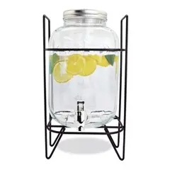 MUNDO MAGIA - Dispensador De Jugo 4 Litros Con Stand Metálico