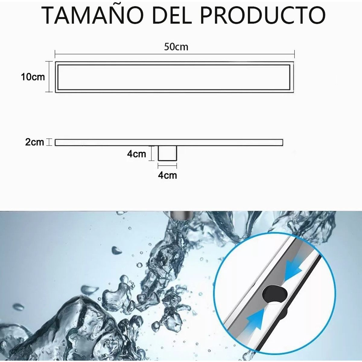 U BUY - Rejilla De Cubierta Anti-olor Ducha Anti-obstrucción 10×50cm