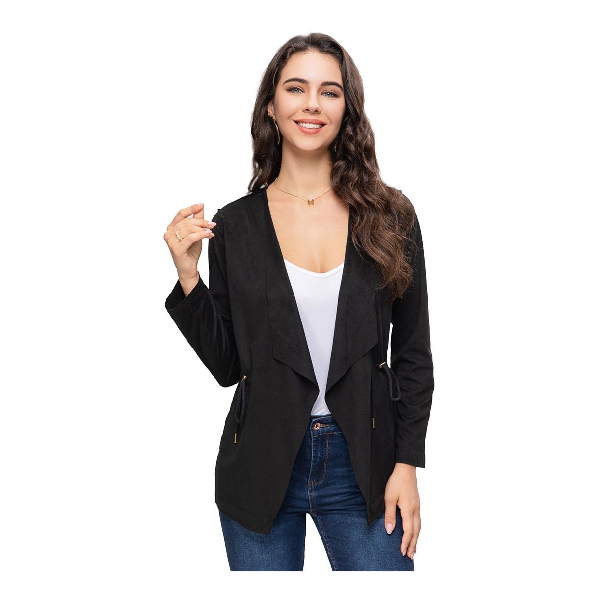 FASHION'S PARK - Chaqueta Ajustable En Cintura Negro Fashion's Park
