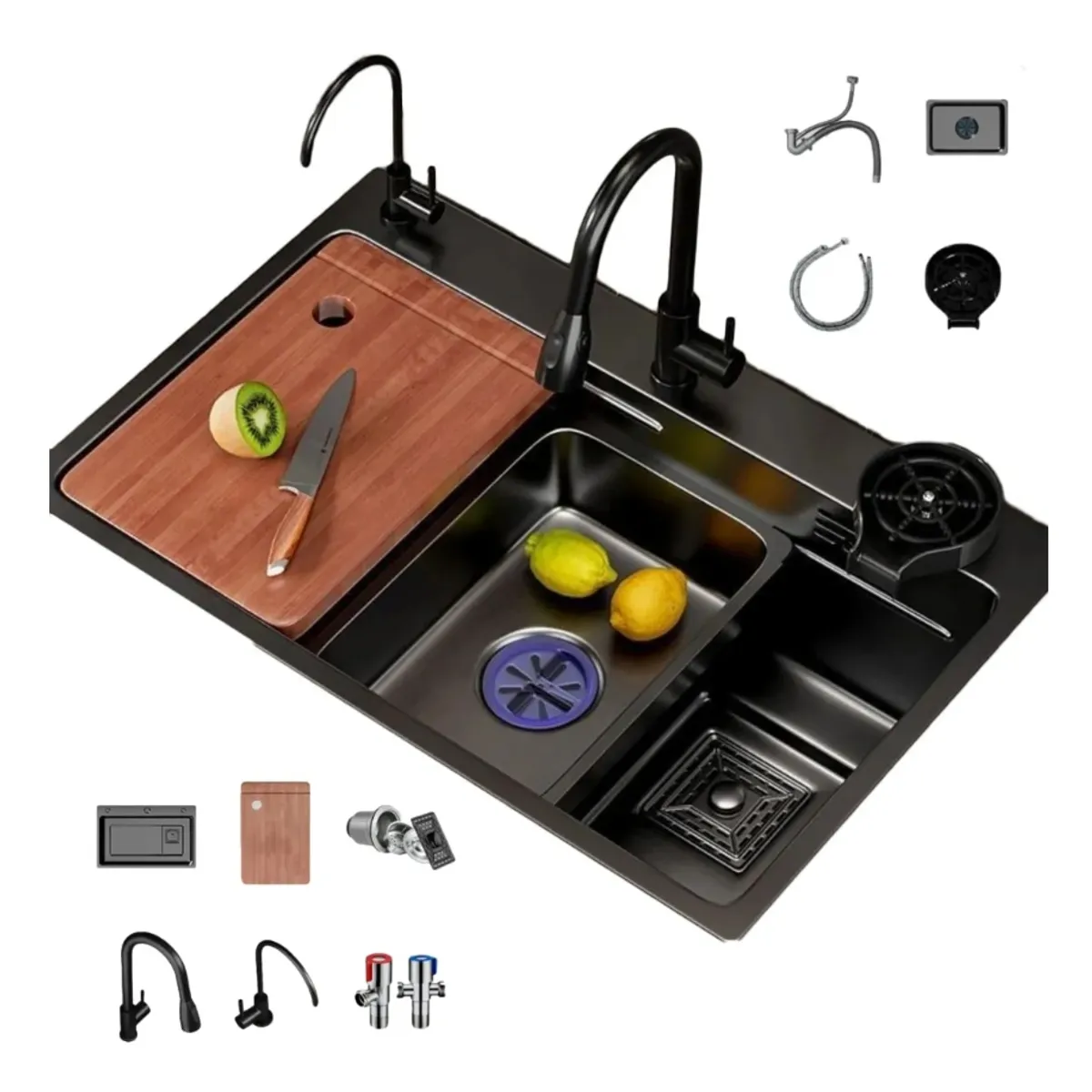 LABALAOS - Combo Lavaplato Empotrado 80x45cm Acero Inoxidable Full equipo