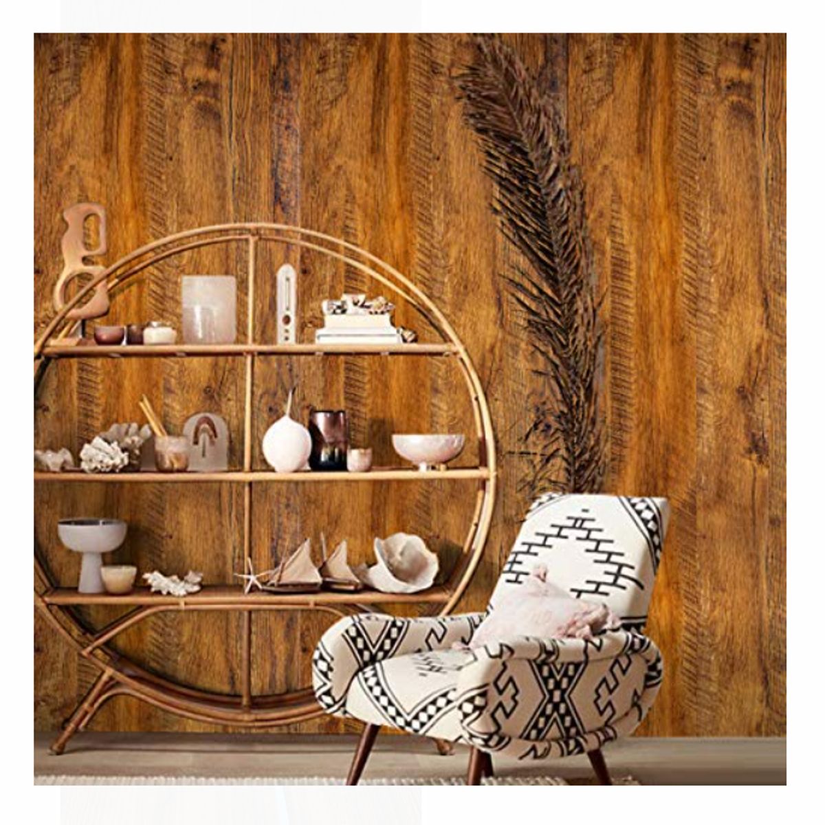 GENERICO - Papel Mural Texturizado Autoadhesivo Rollo 10mt X 60cm Madera Exótica