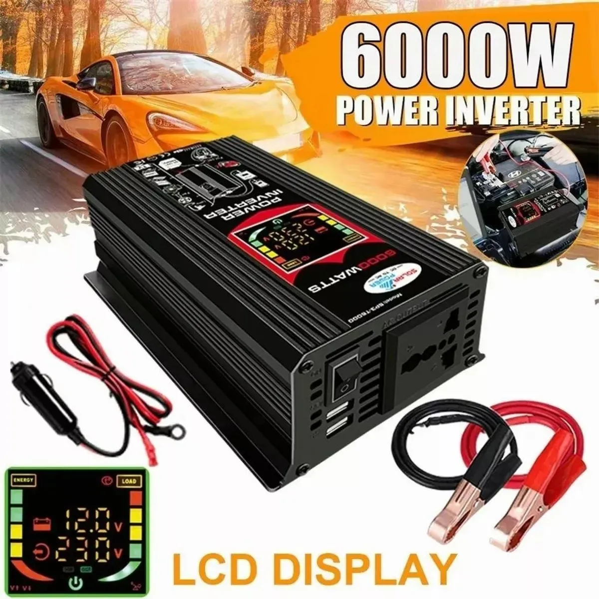 MUNDO MAGIA - Inversor De Corriente Para Coche 6000w 12v A 220v