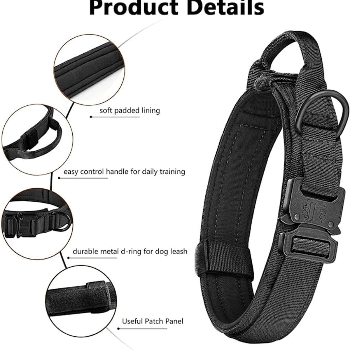 MASCO TODO - Collar Táctico con Correa Talla L Militar Perro Mascotas