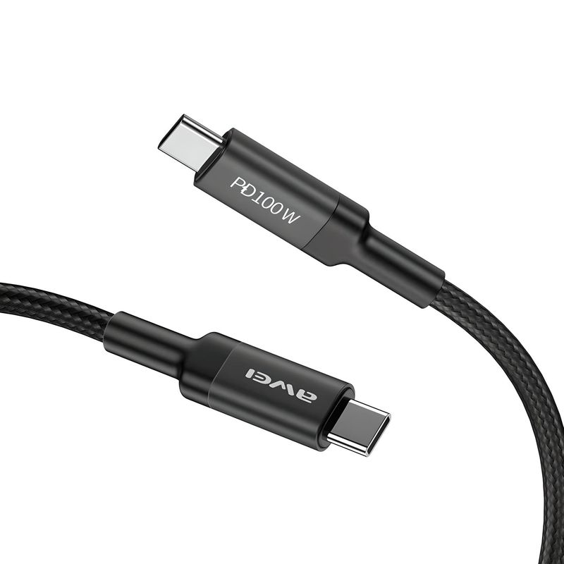 AWEI - Cable Carga Super Rápida 50A 100w USB Tipo C a Tipo C