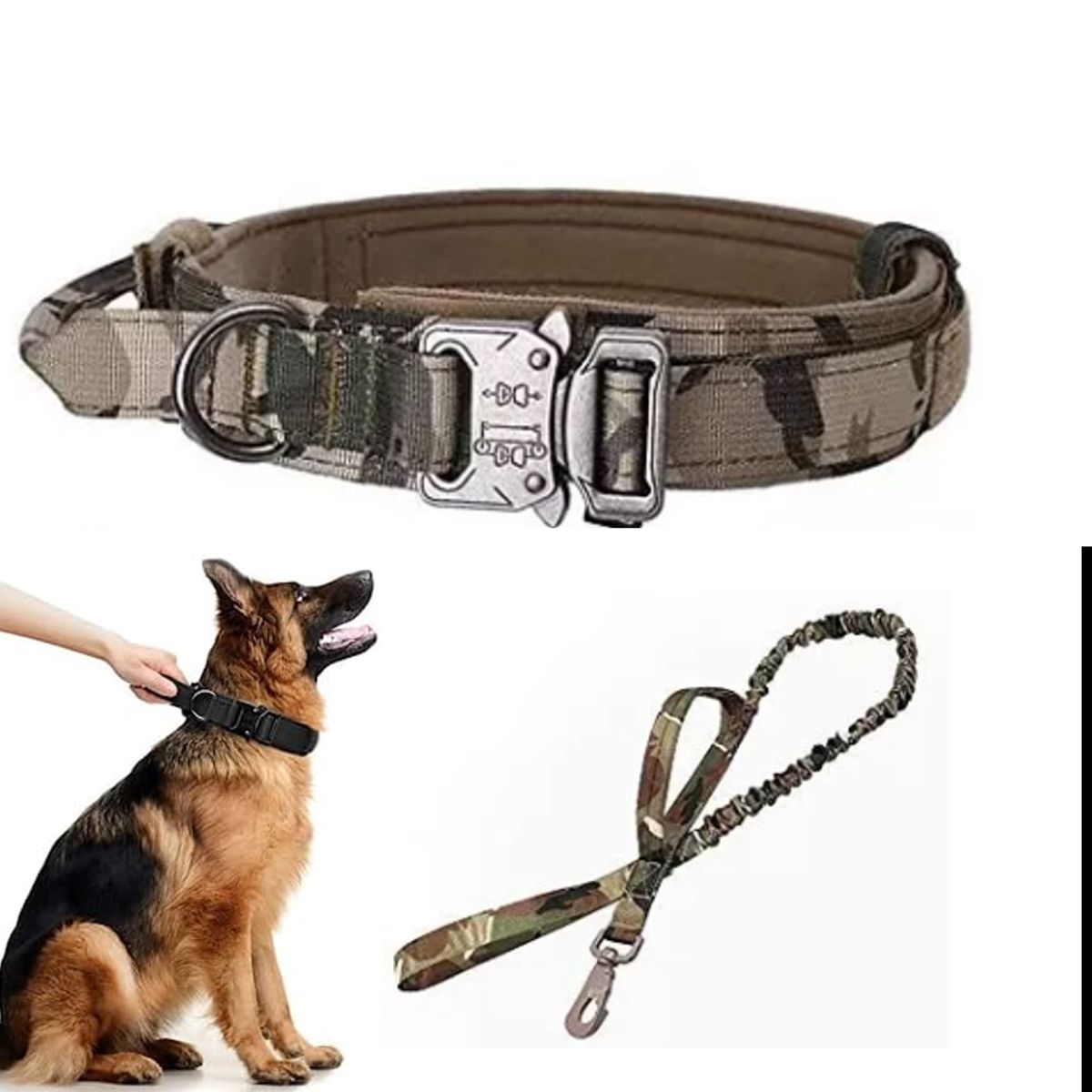 MASCO TODO - Collar Táctico con Correa Talla XL Militar Perro Mascotas