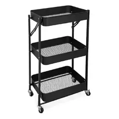 GENERICO - Carro Estante Plegable Organizador Multiuso 3 Niveles 322011