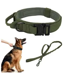 GENERICO - Collar Táctico con Correa Talla XL Verde Perro Mascotas