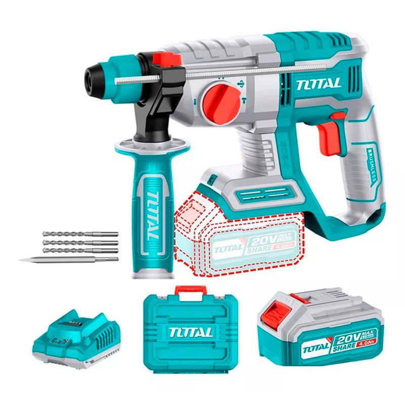 TOTAL TOOLS - Rotomartillo 20v Sds Plus Bat + Cargador Total Trhli202081