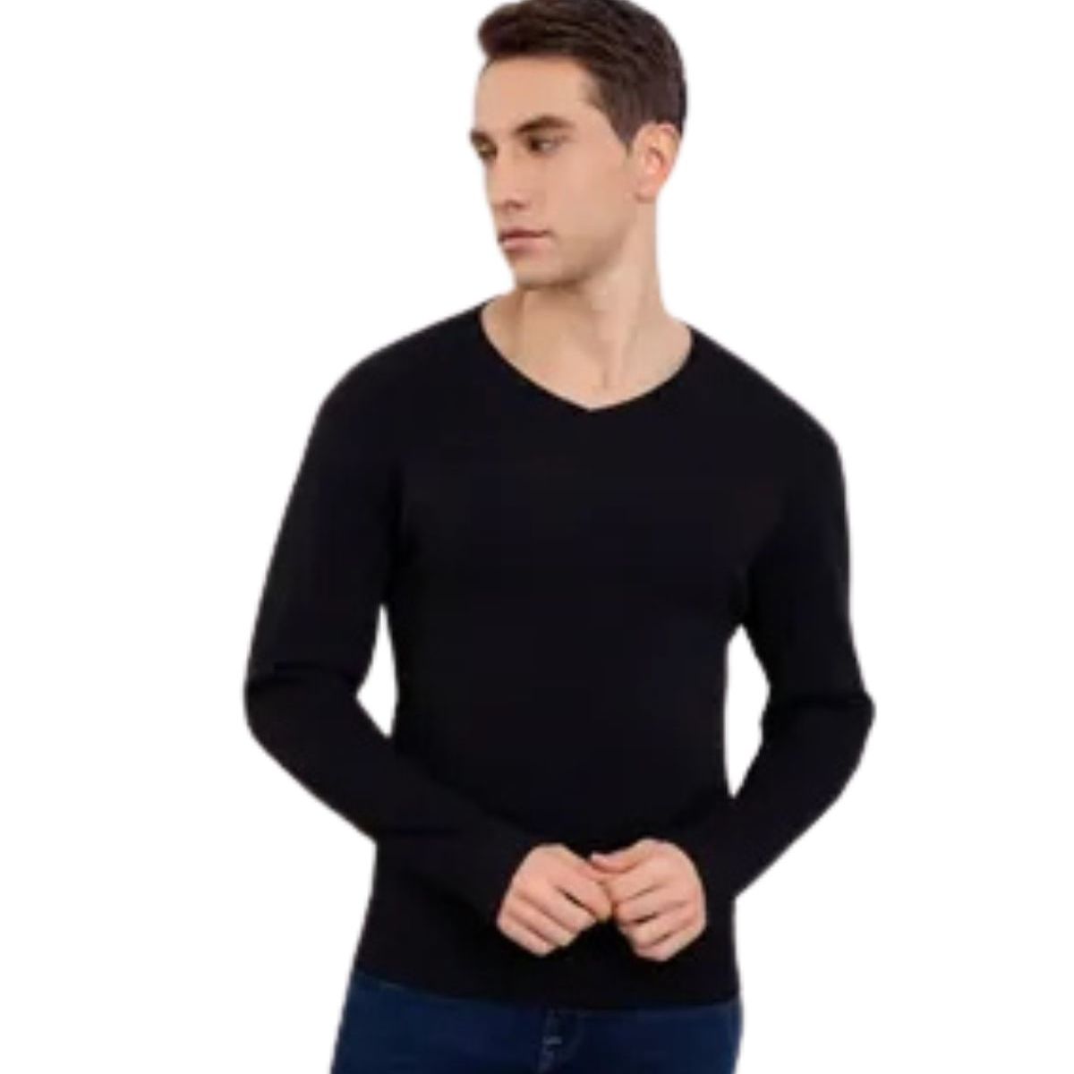 LOOK SHOP - Sweater Tejido Hilo Hombre Cuello V Colores 151
