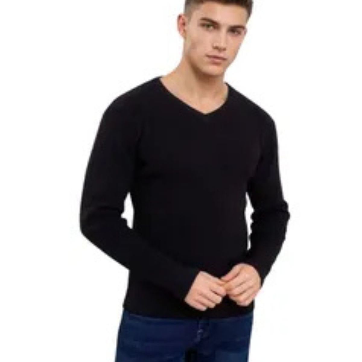 LOOK SHOP - Sweater Tejido Hilo Hombre Cuello V Colores 151
