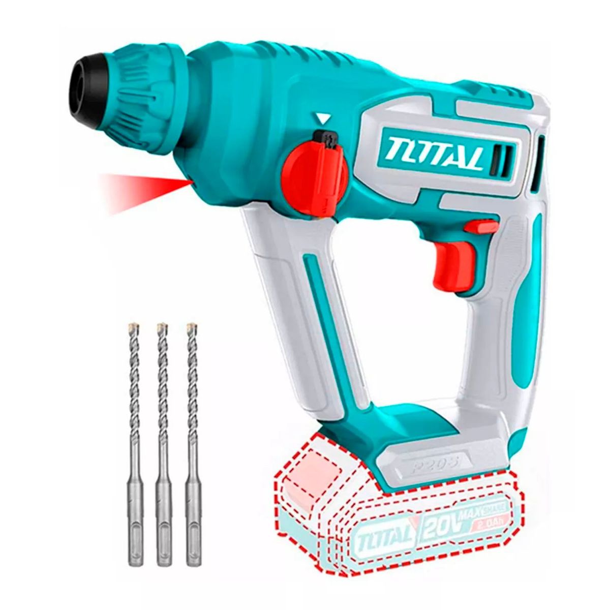 TOTAL TOOLS - Rotomartillo Inalámbrico 20v Sds Plus Total Trhli20168