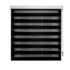 GENERICO - Cortina Roller Duo Zebra Dia Noche 100x200 Cm Negro