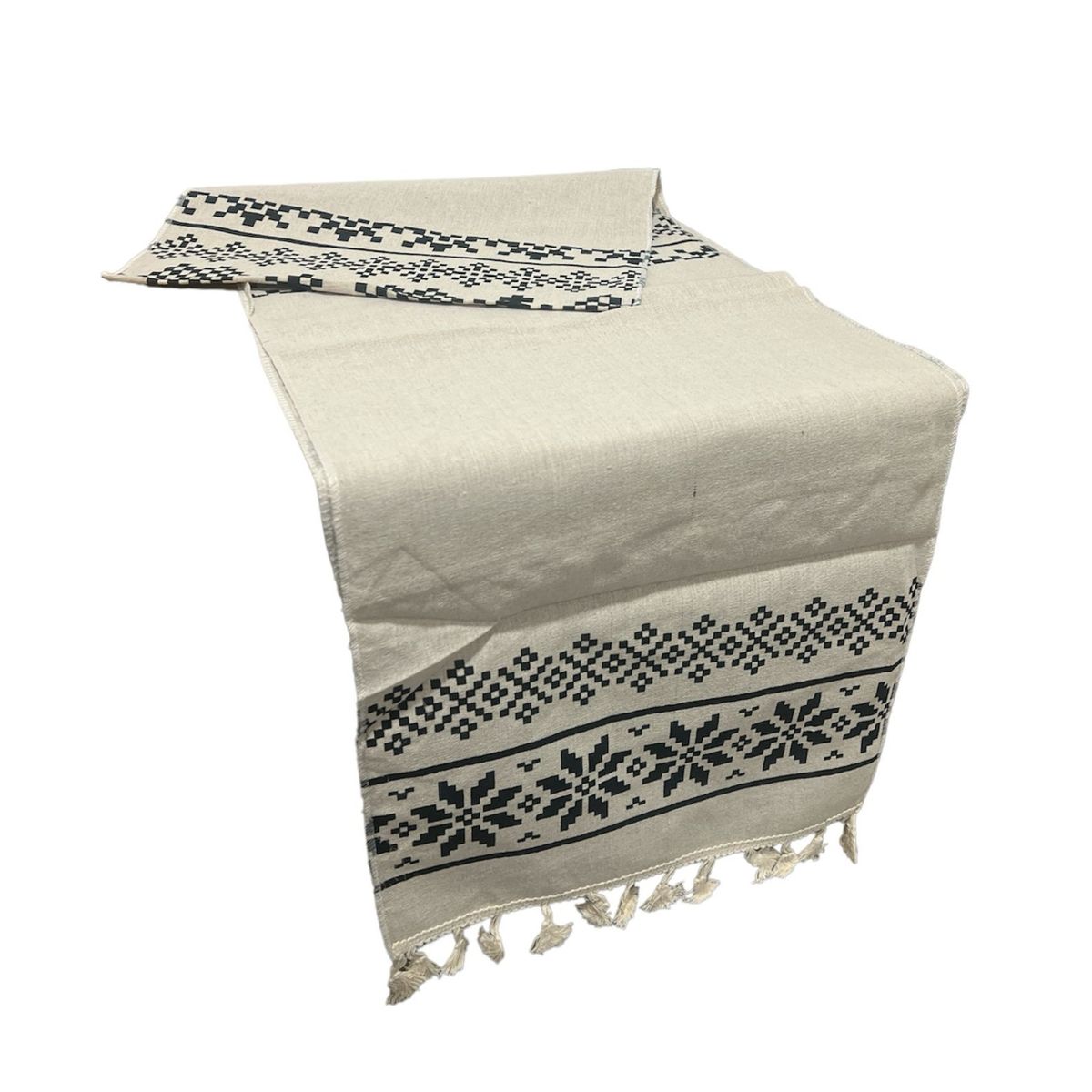 OEM - Mantel Camino De Mesa Rectangular Lino Cuadros 180x37cm