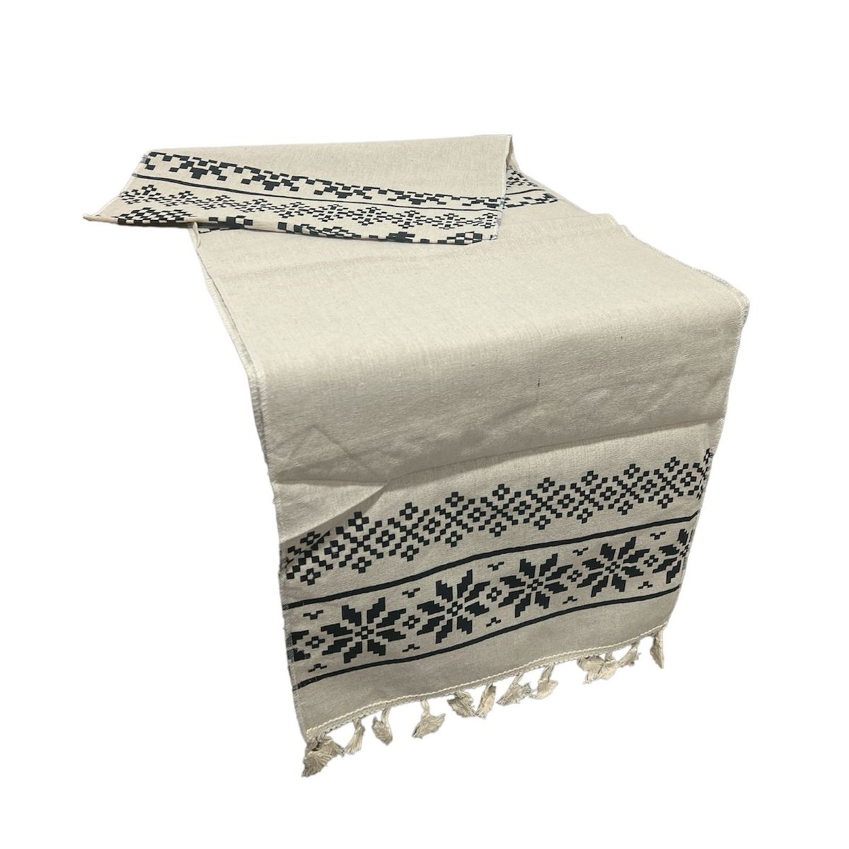 OEM - Mantel Camino De Mesa Rectangular Lino Cuadros 180x37cm