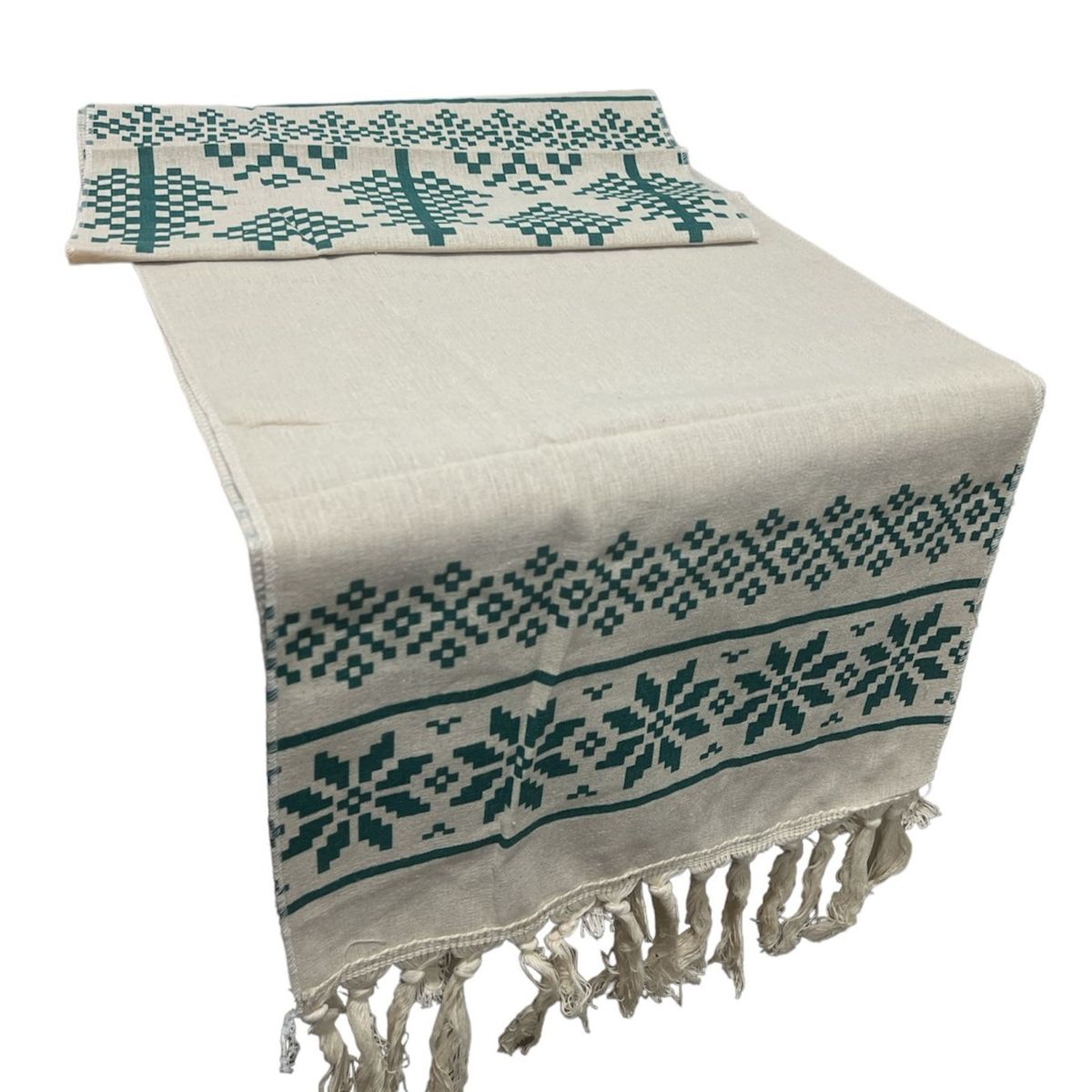 OEM - Mantel Camino De Mesa Rectangular Lino Cuadros 180x37cm