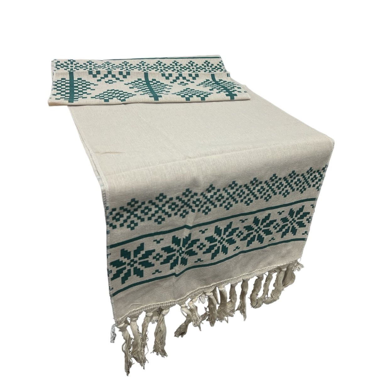 OEM - Mantel Camino De Mesa Rectangular Lino Cuadros 180x37cm